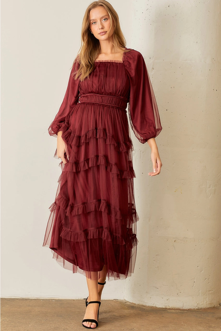 Sheer Ruffle Dress