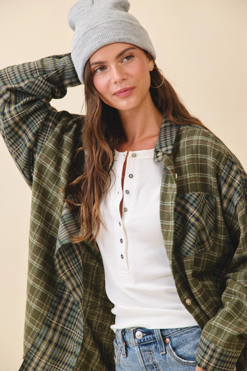 Olive Flannel Shirt