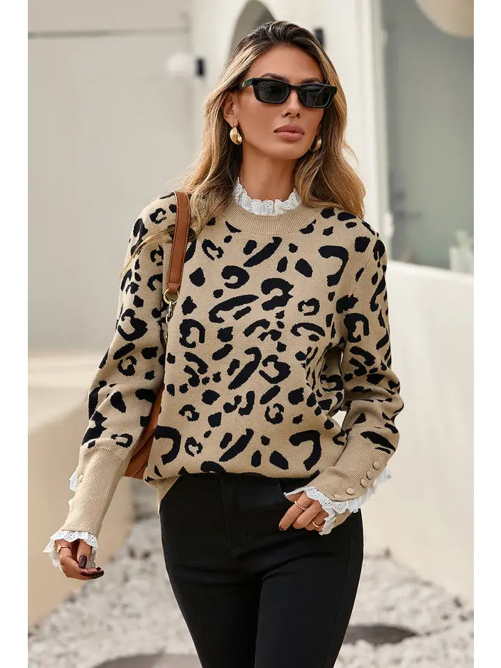 Leopard Lace Sweater