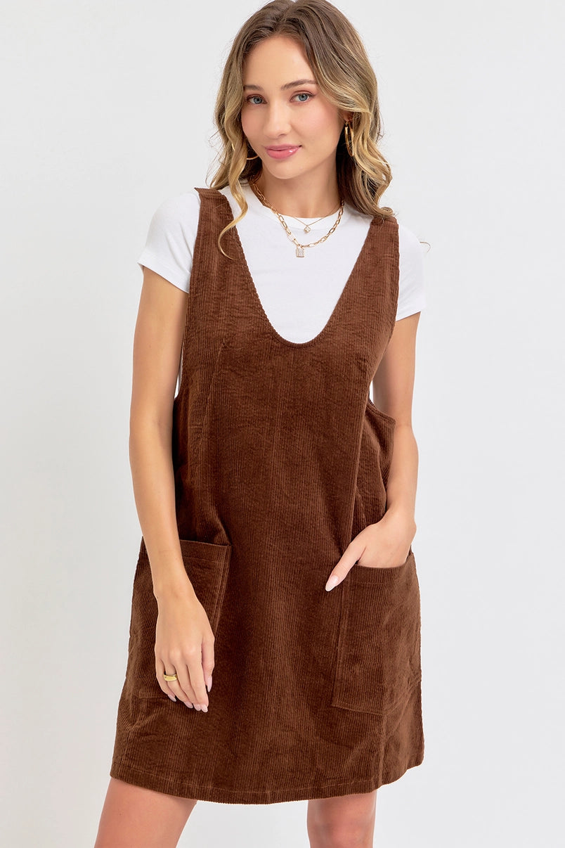 Overall Corduroy Dress