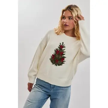 Ivory Christmas Tree Sweater