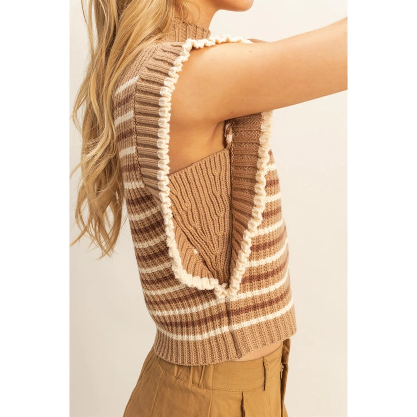 Mock Neck Sleeveless Sweater Vest