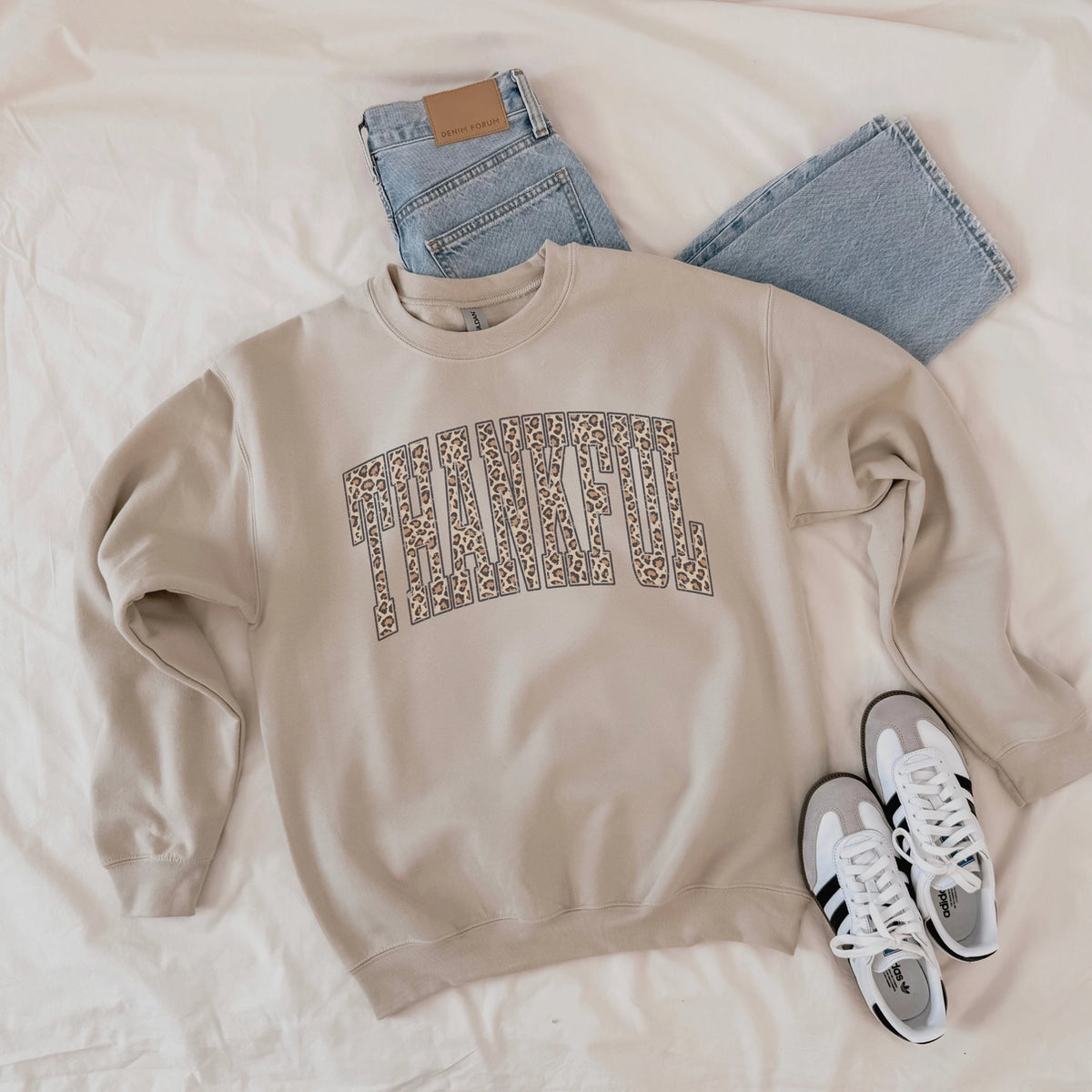 Thankful Leopard Print Sweatshirt