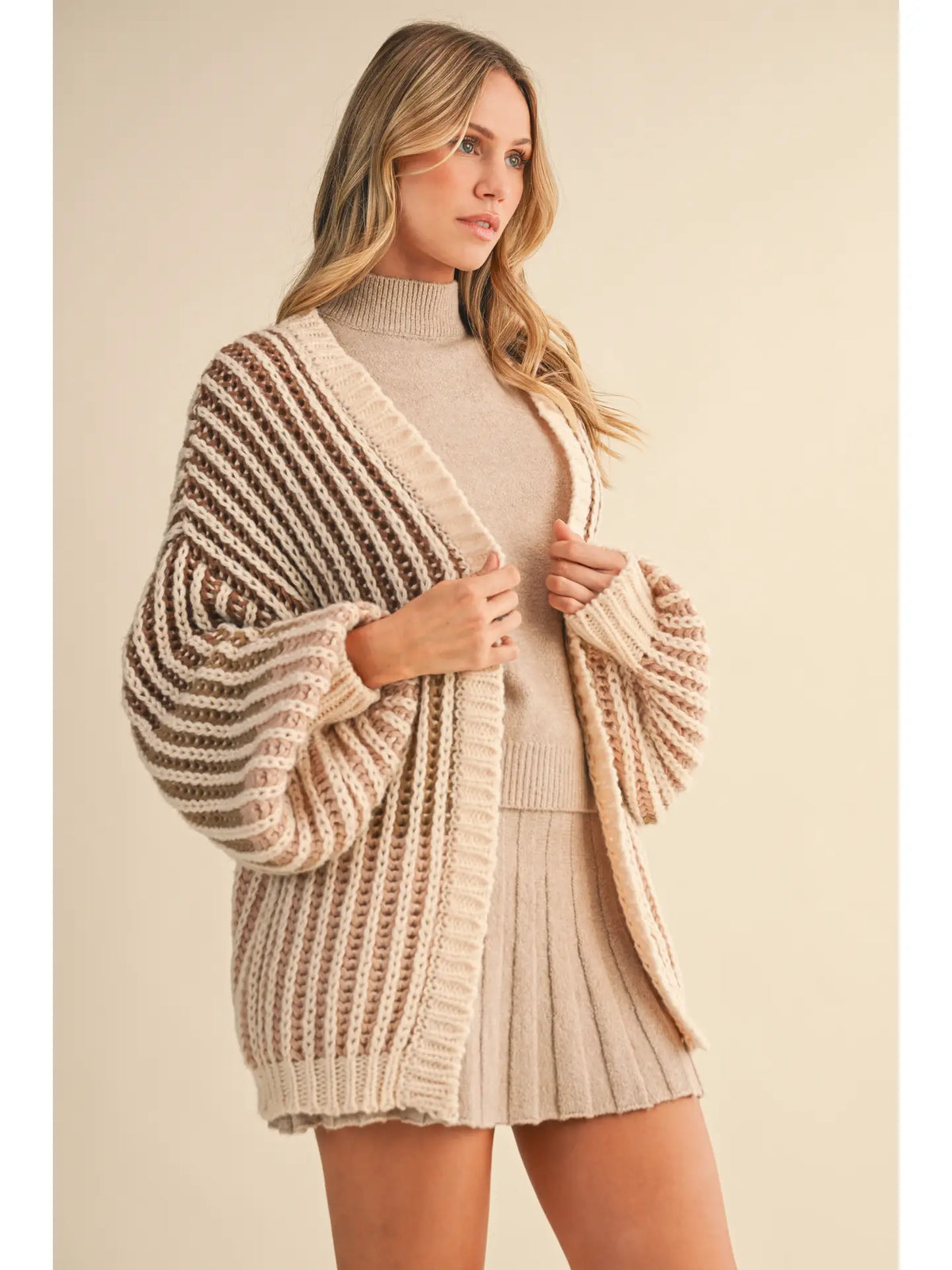 Ombre Oversized Open Front Cardigan