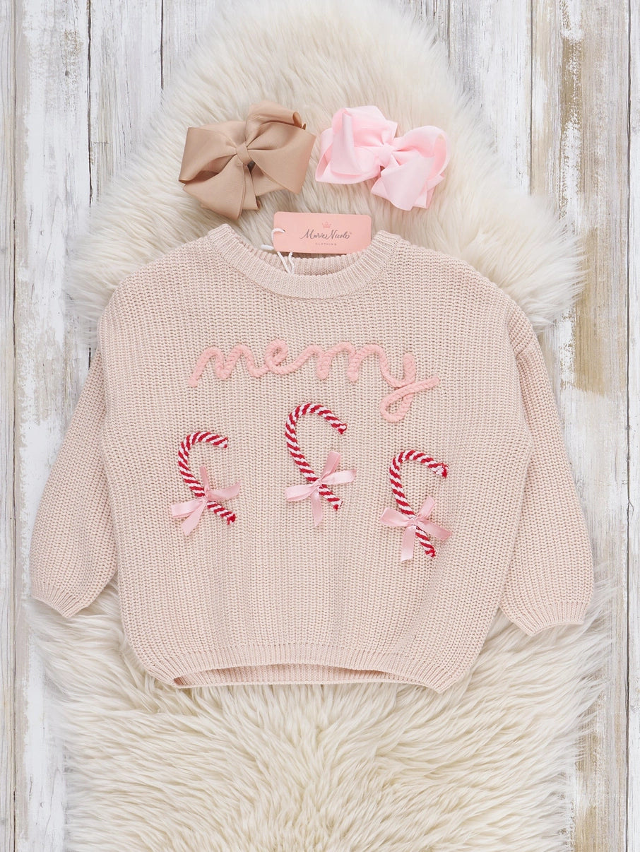 Merry Candy Canes Oversized Sweater