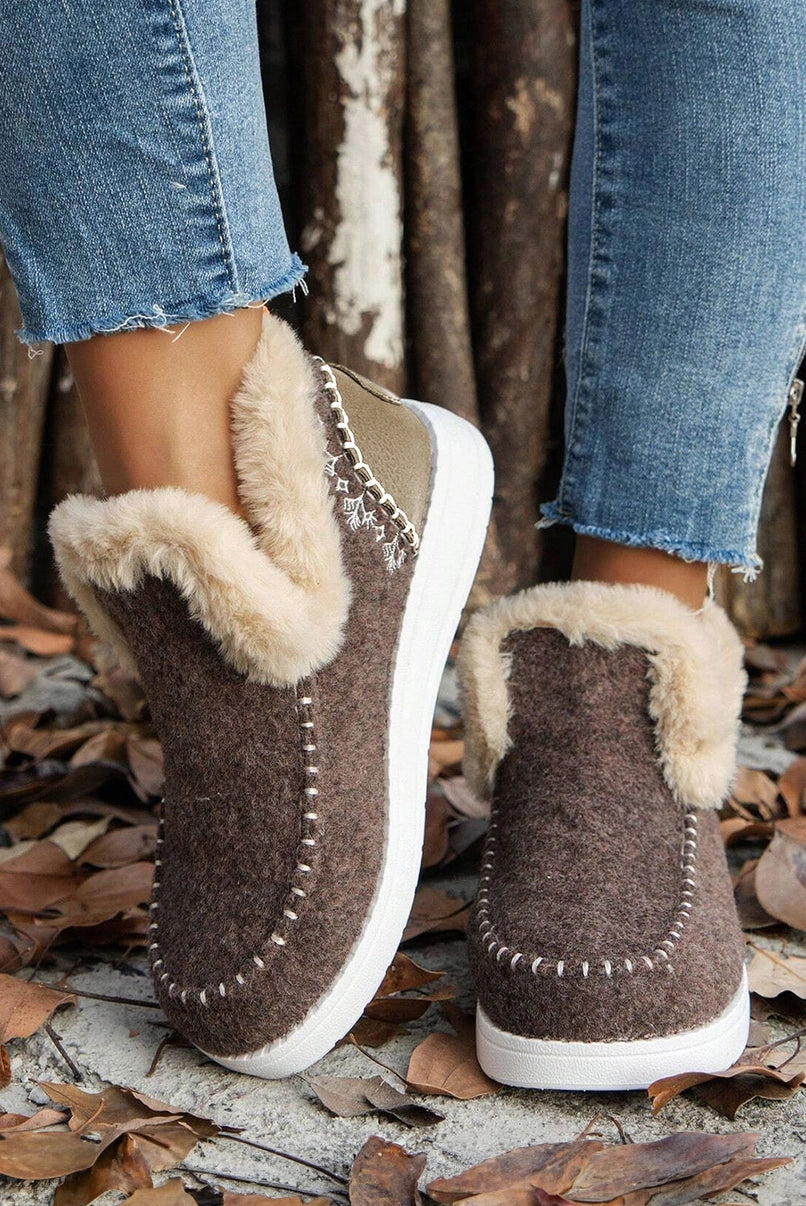 Coffee Suede Anklet Boots