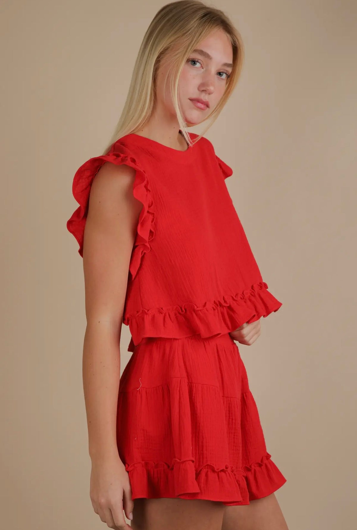 Ruffle Shorts Set