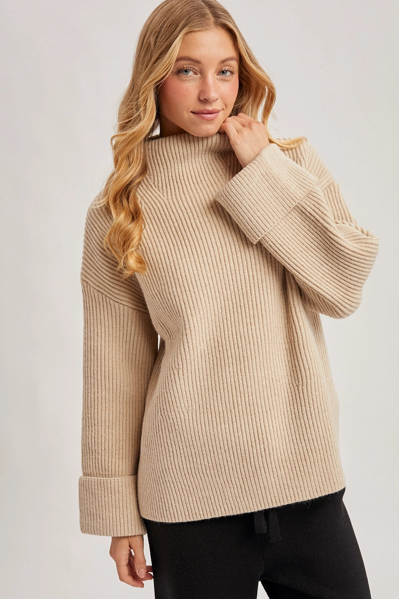 Funnel Neck Oversized Pullover