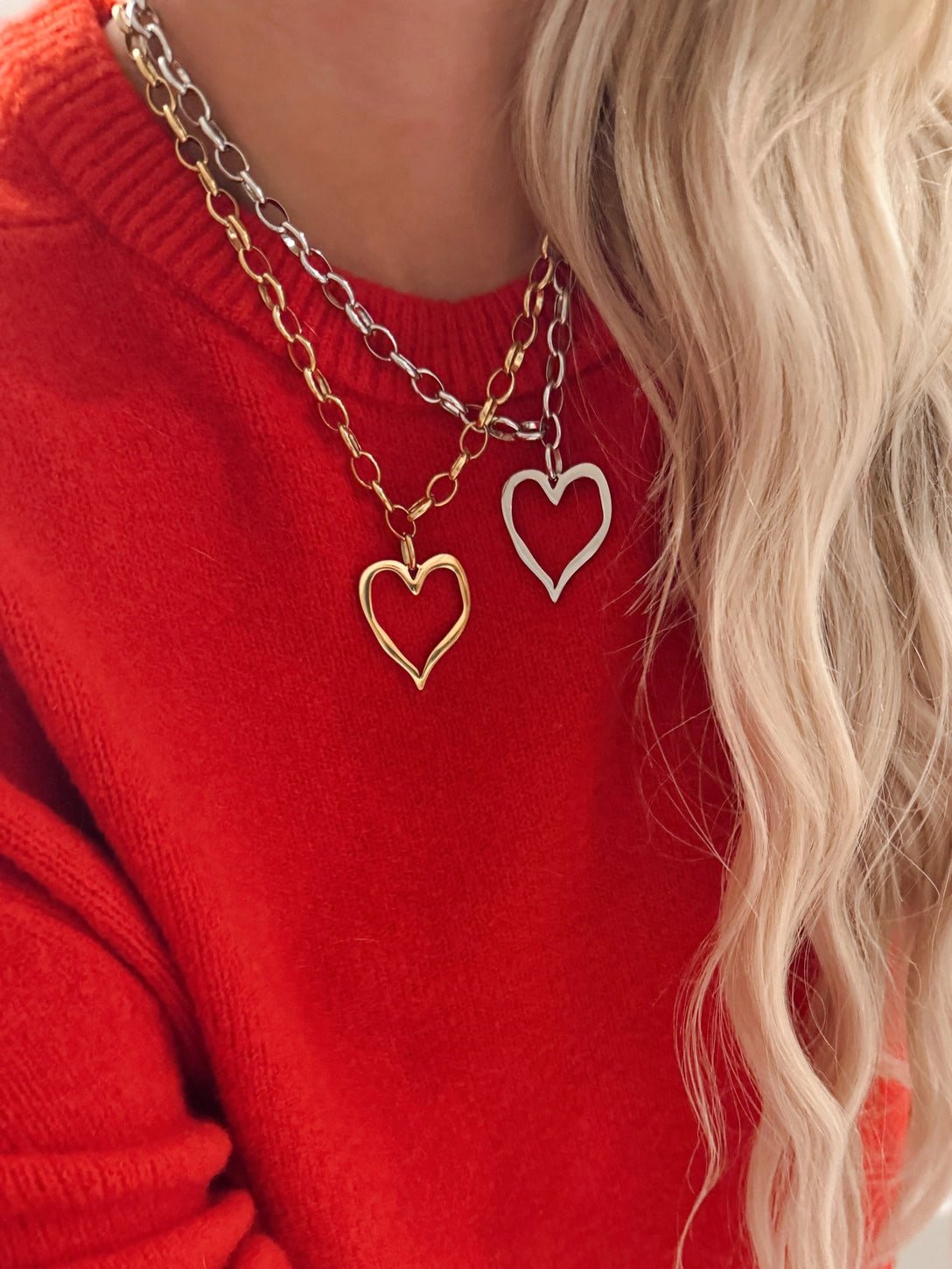 Gold Open Heart Necklace