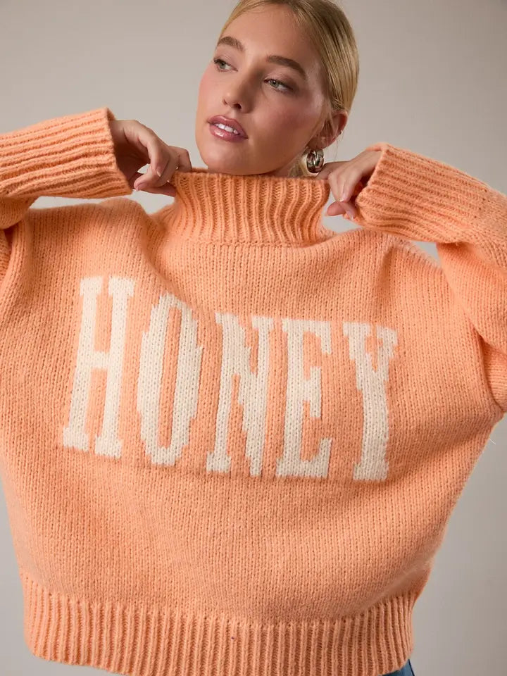 Honey High Neck Oversized Sweater Top
