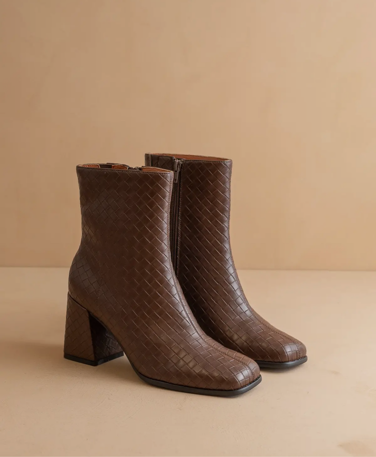 Coffee Woven Boots