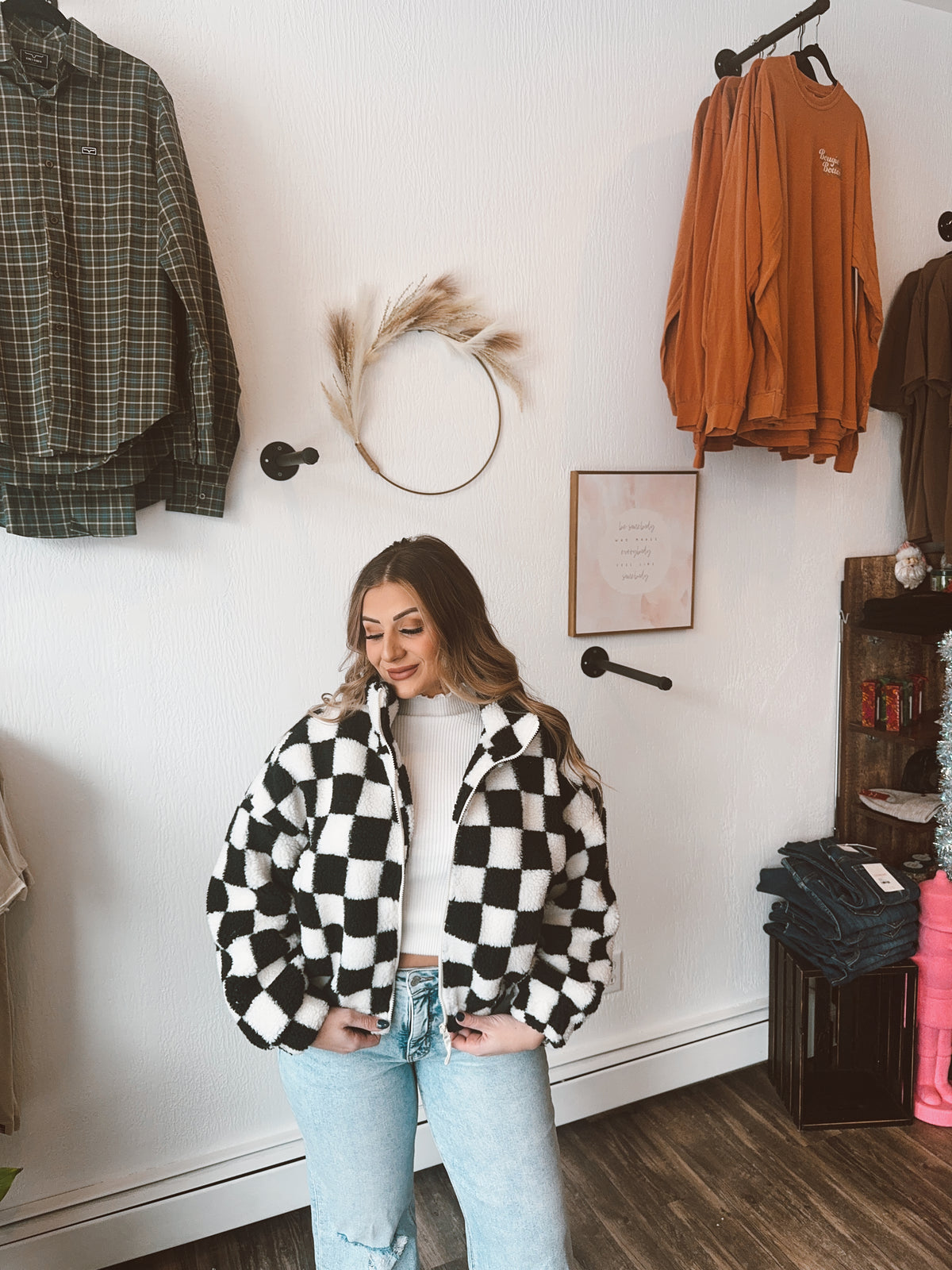 Black and White Checkered Jacket