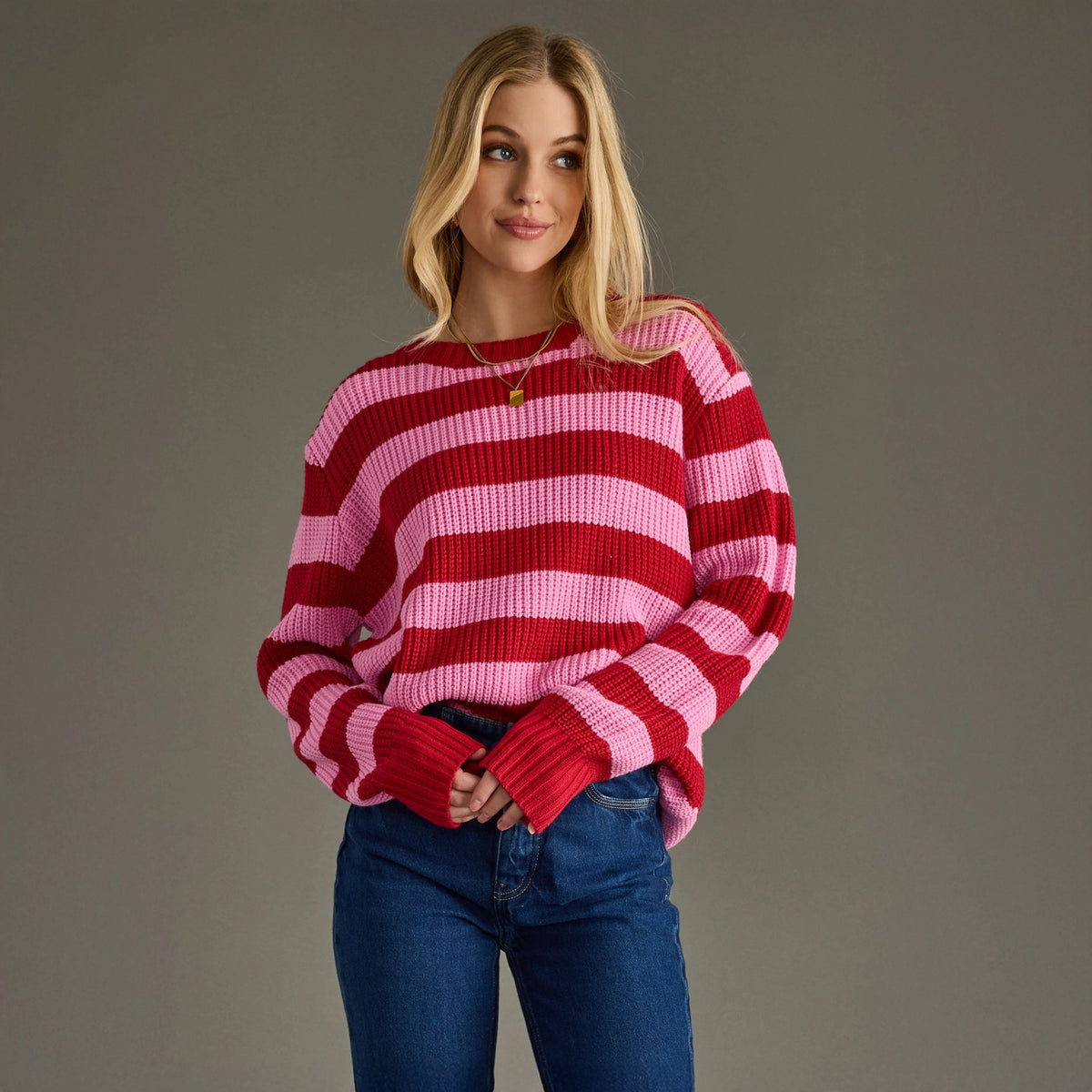 Pink & Red Sweater