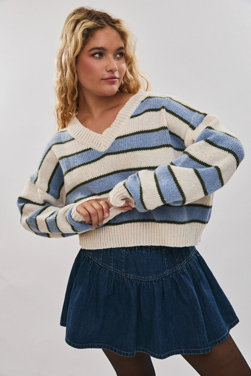 White -Blue Sweater