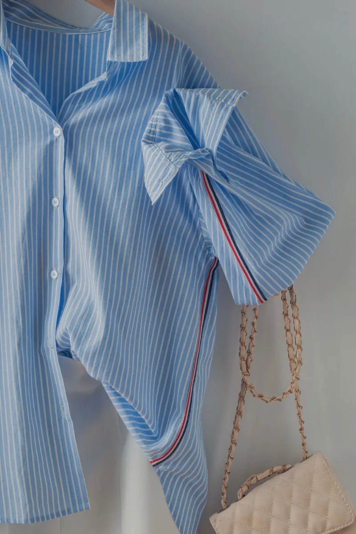 Twill Tape Button Down Stripe Shirt