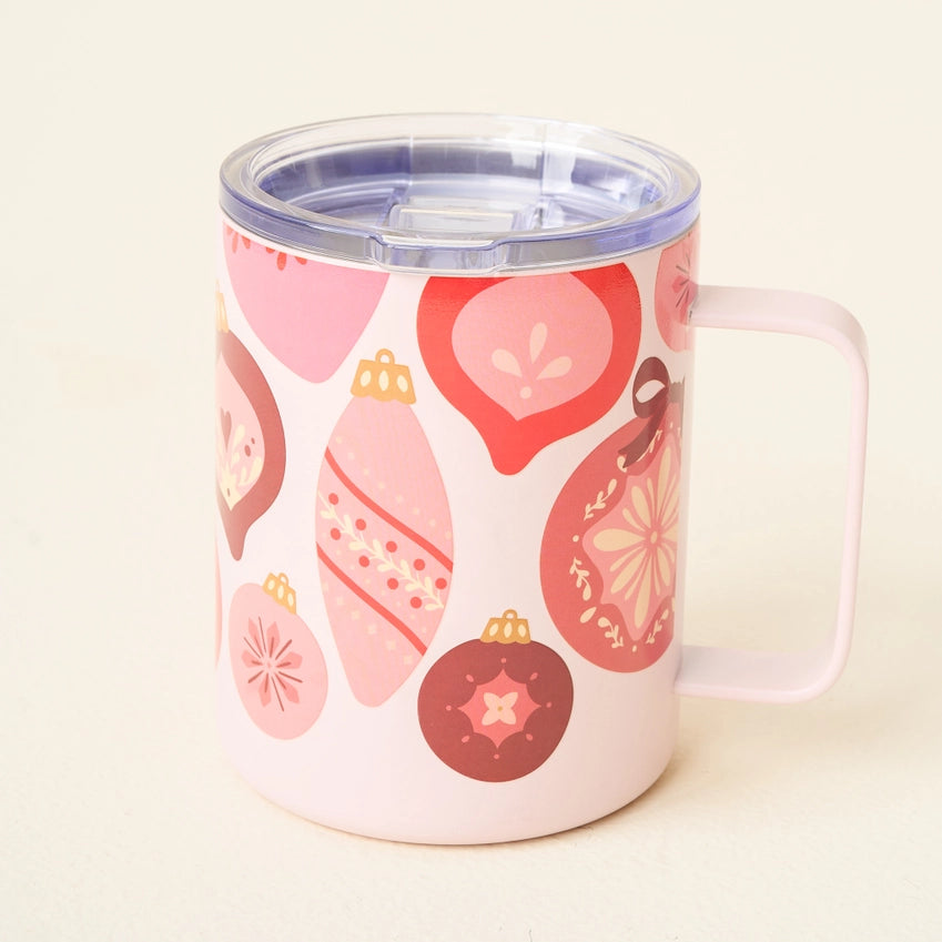 14 oz Insulated Mug-Merry Ornaments