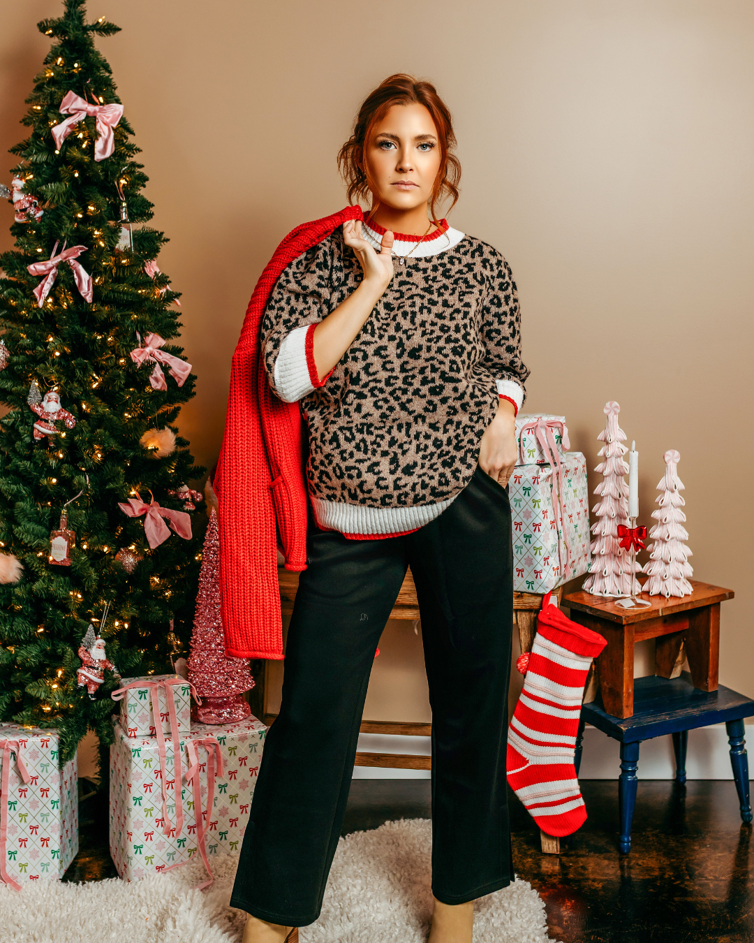 Leopard Short-Sleeve Sweater