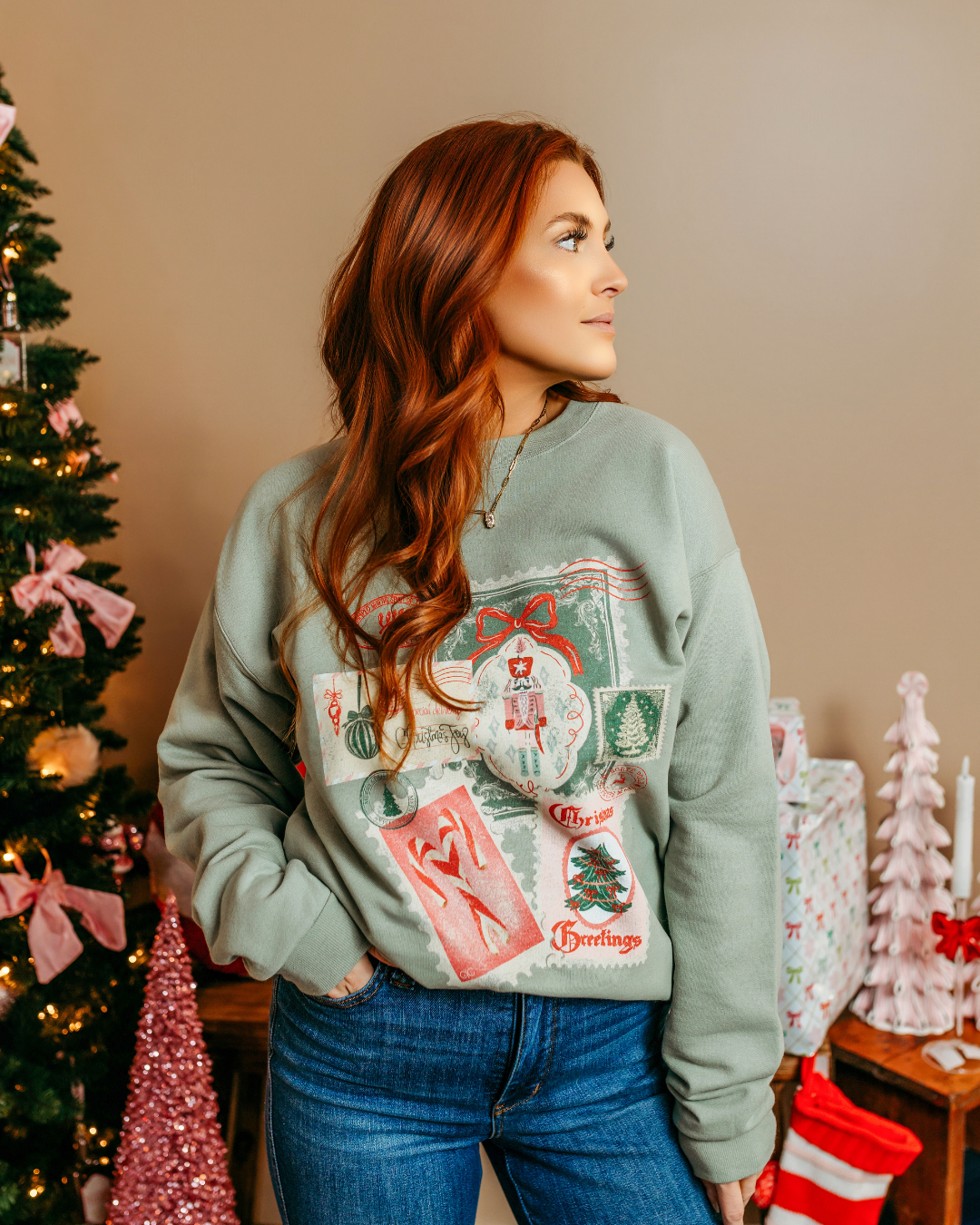 Christmas Post Card Crewneck