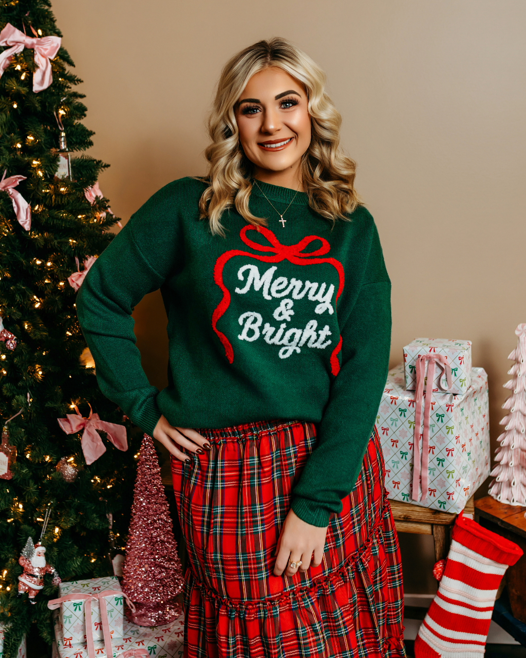 Merry & Bright Embroidered Knit Sweater