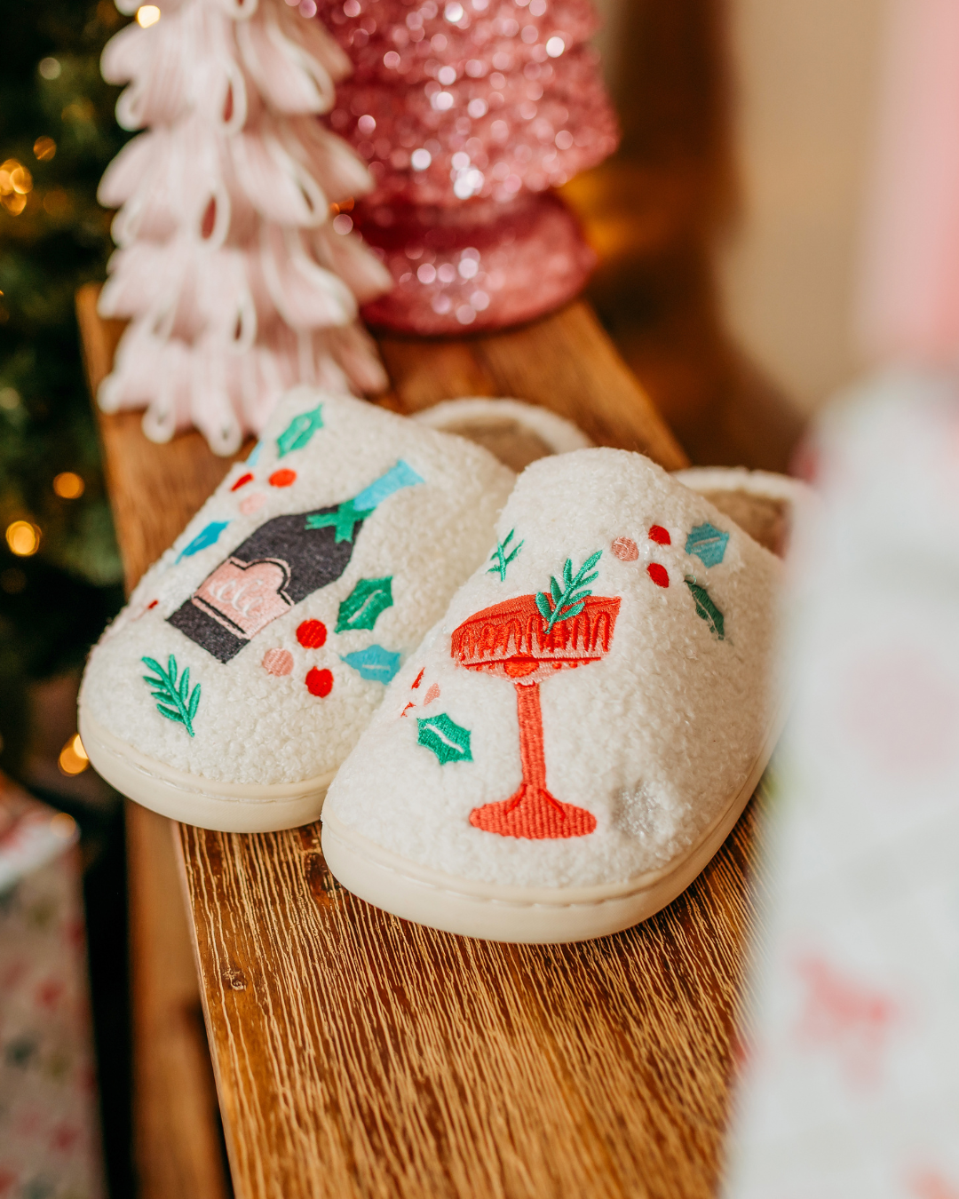 Christmas Champagne Slippers