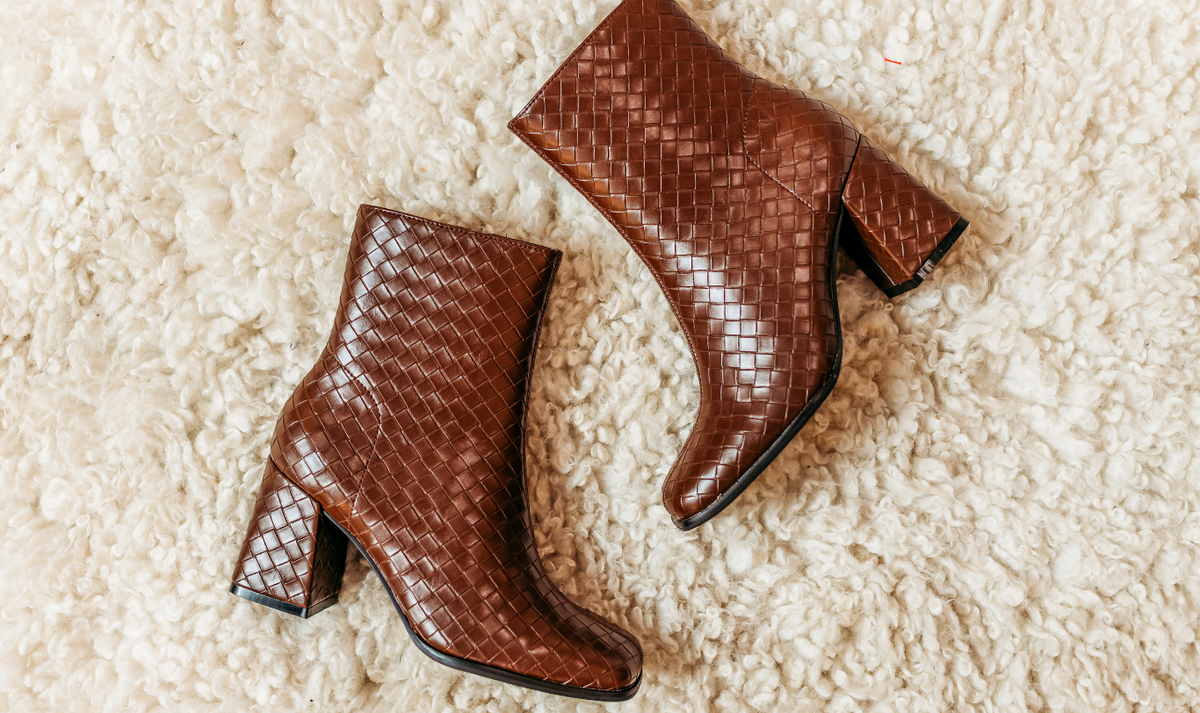 Coffee Woven Boots