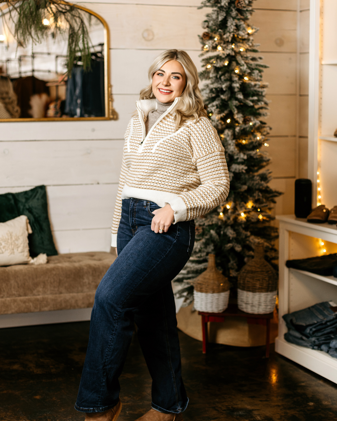 Cropped Zipup Sweater