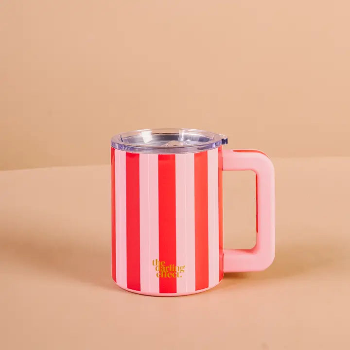 14 oz Insulated Mug-Peppermint Stripes