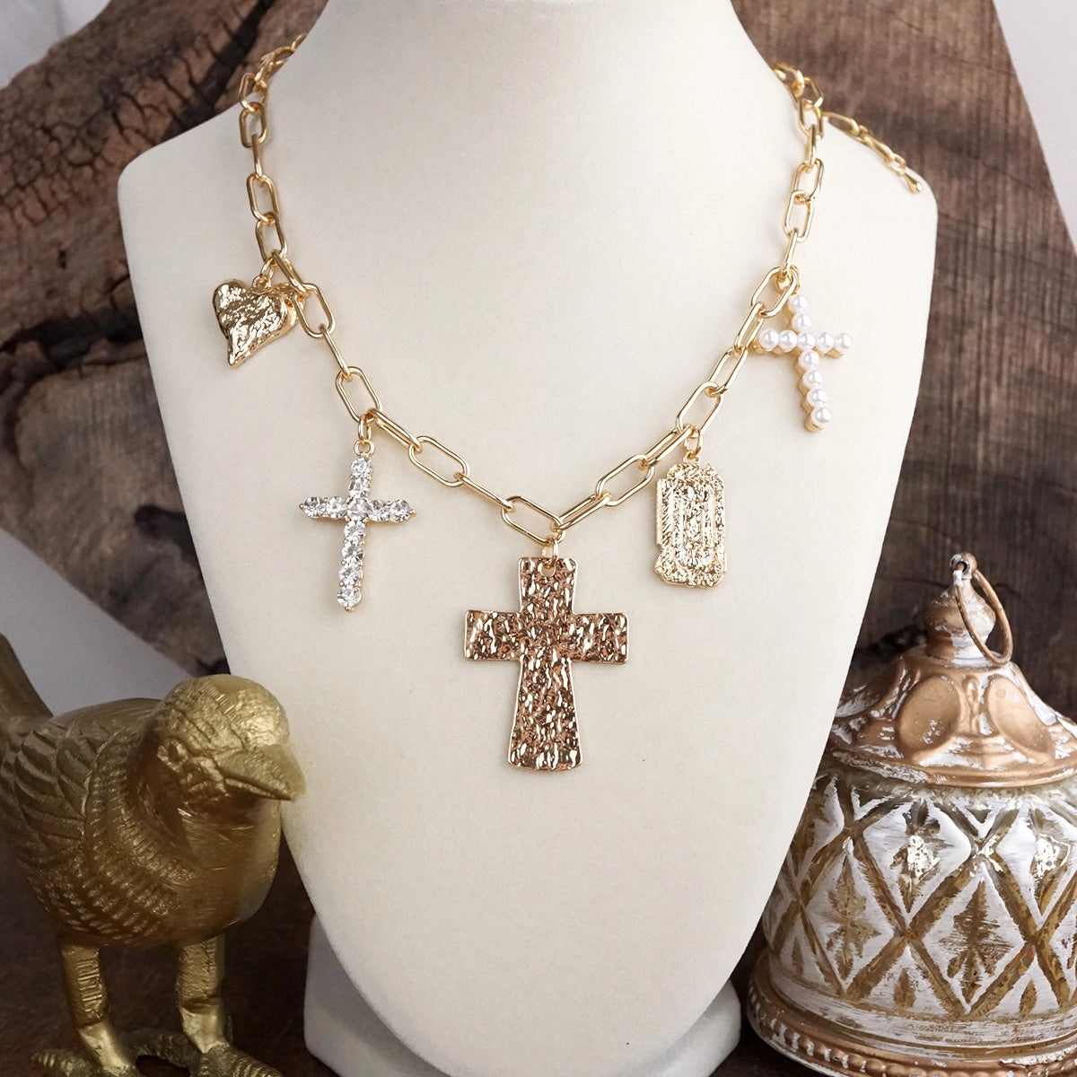 Faith & Heart Charm Necklace