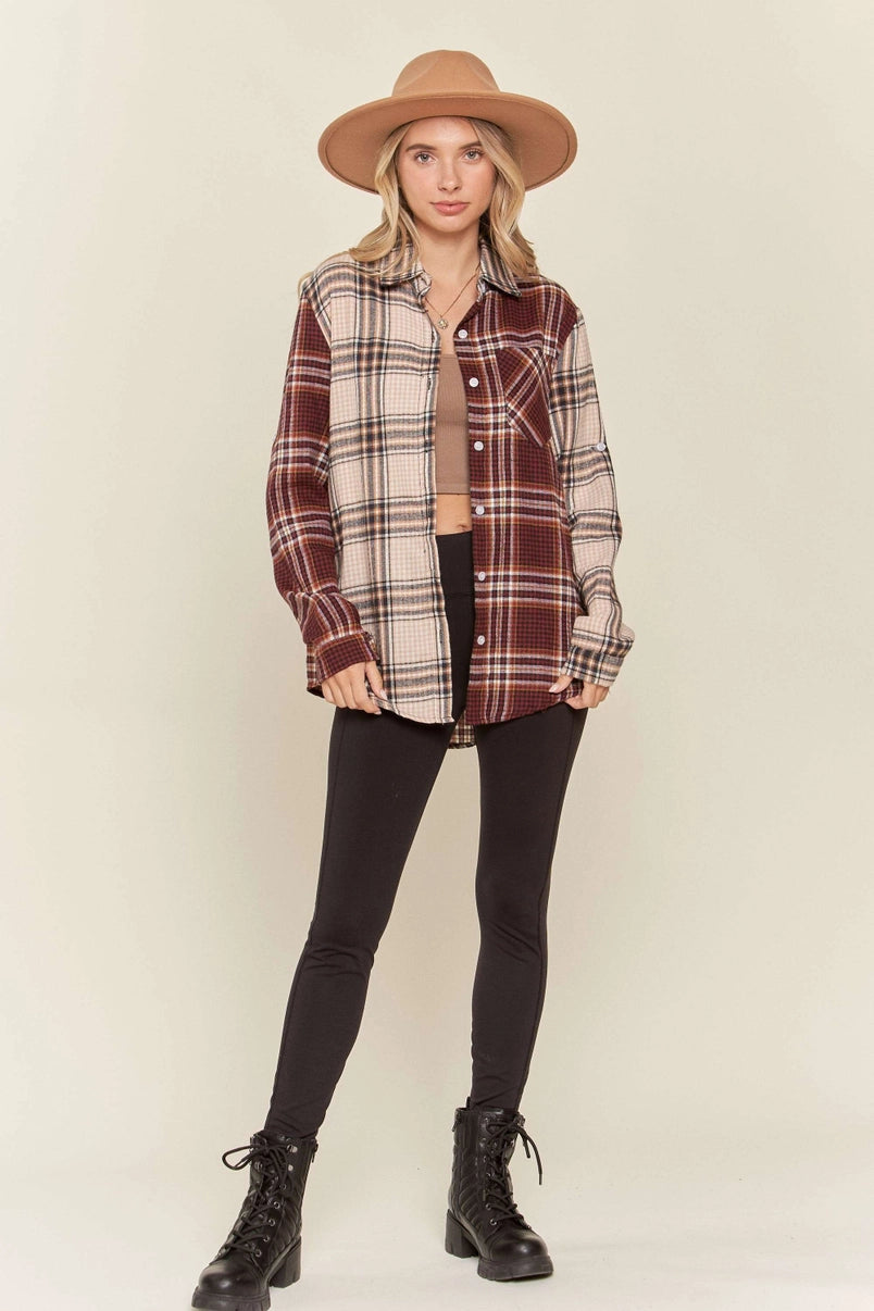 Burgundy Plaid Shirt