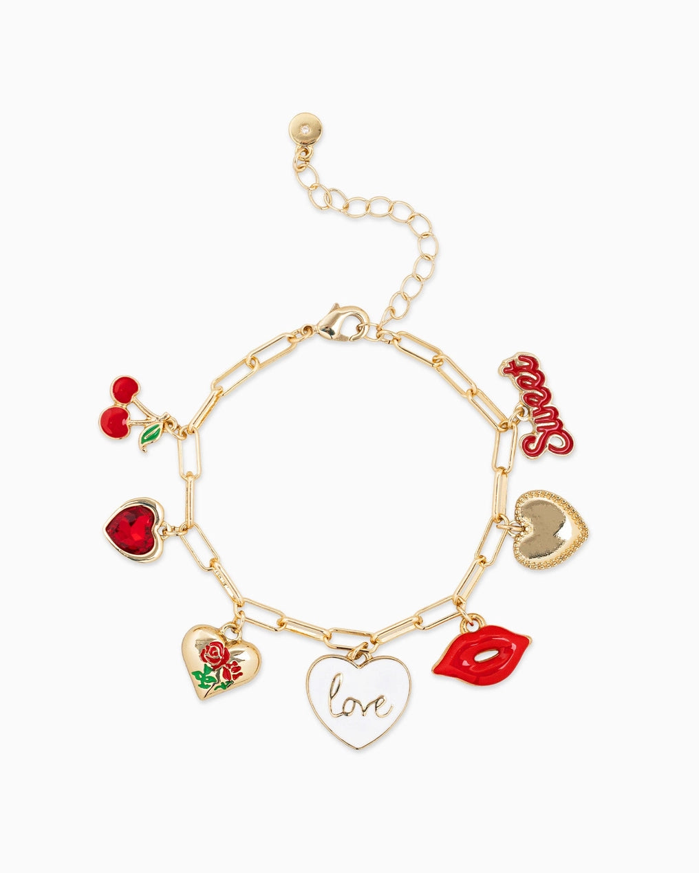 Kiss Me Red Charm Bracelet