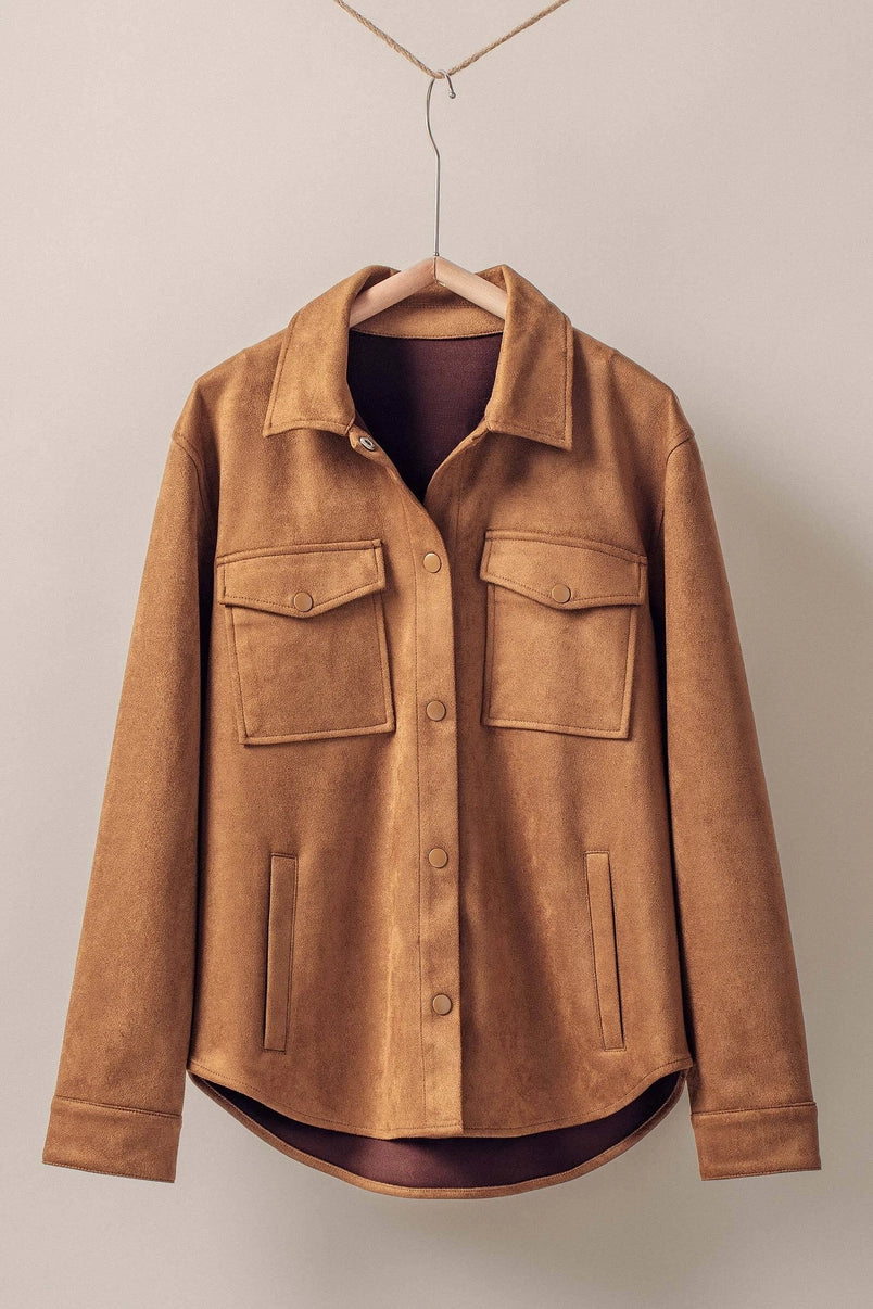 Suede Button-Up Shacket