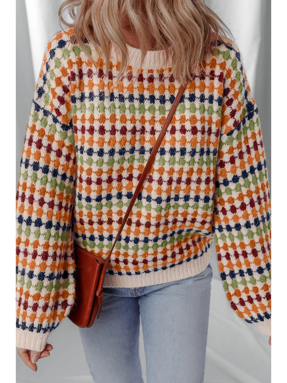 Polka Dot Colorblock Sweaters